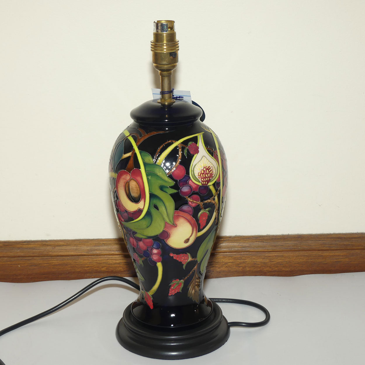 Moorcroft pair of Lamps and Silk Shades | Queens Choice pattern | Shape 46/10