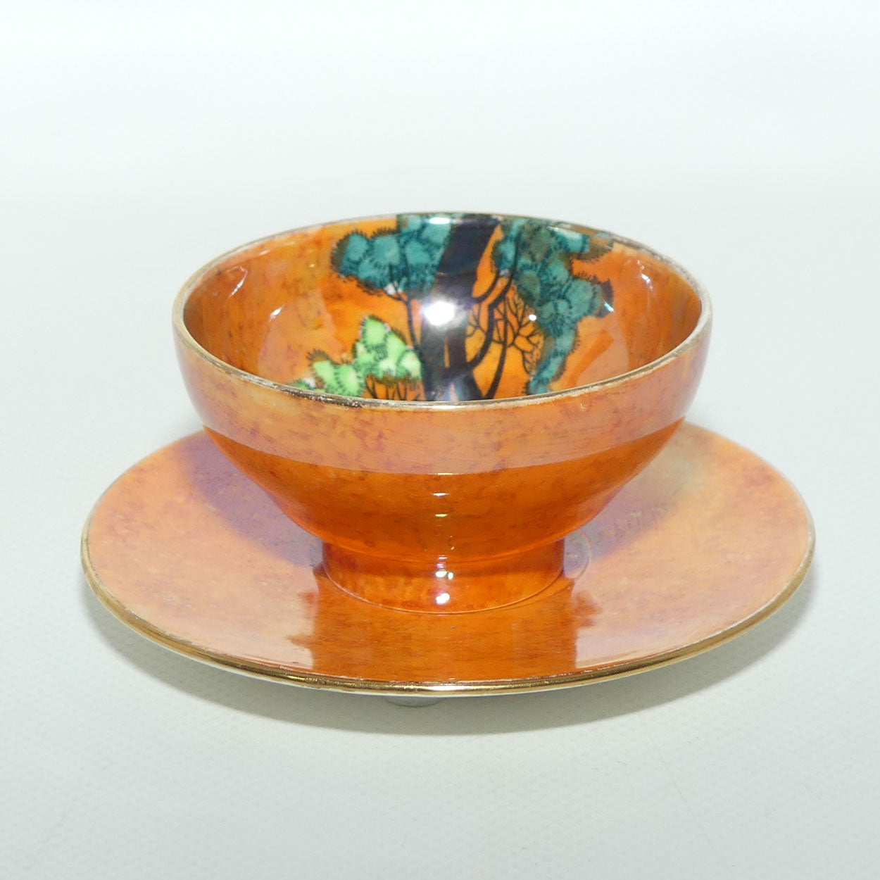 Carlton Ware Rabbits at Dusk miniature bowl on underplate | 4247