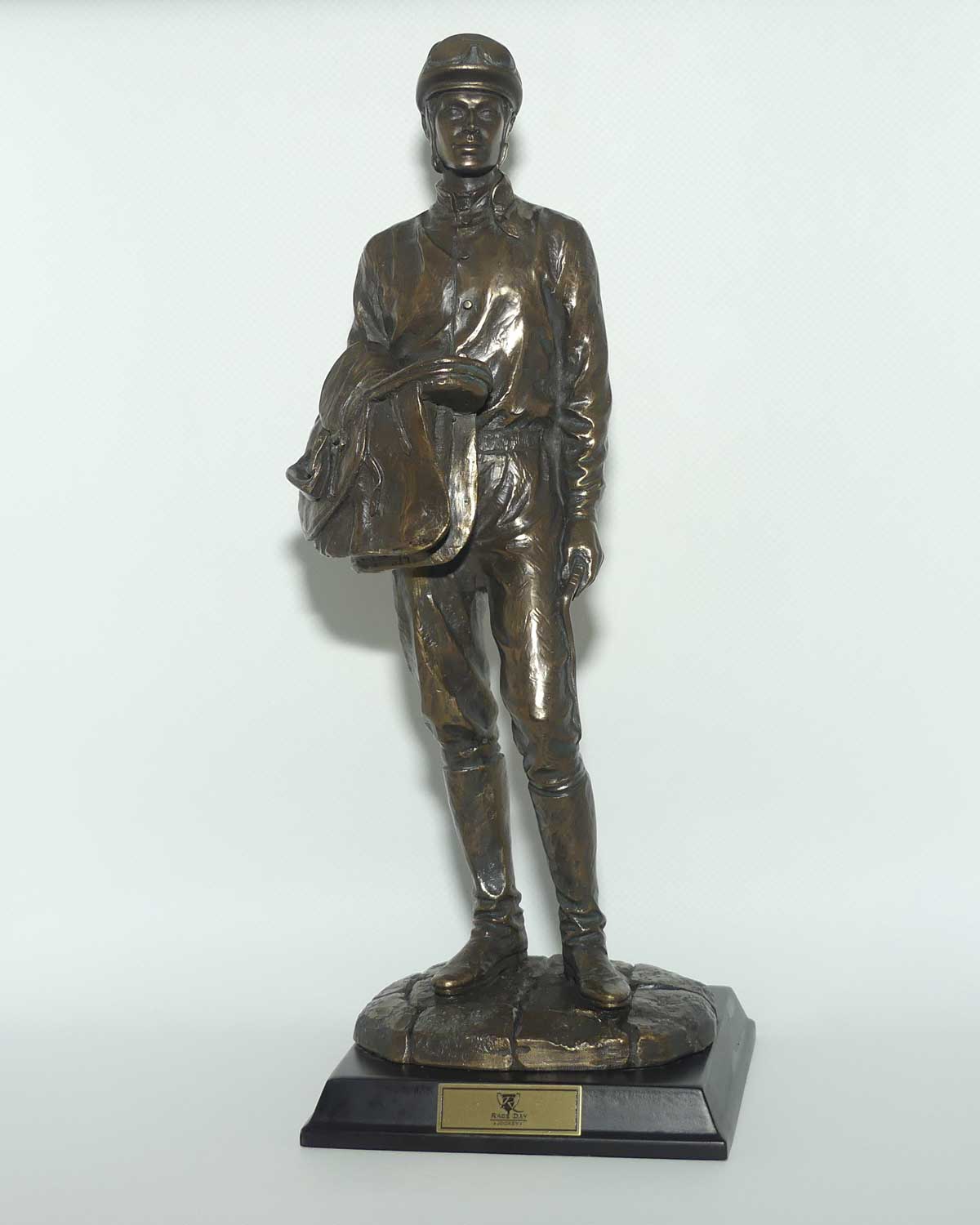 Decorator Cold Cast Bronze on wooden base | Race Day Jockey