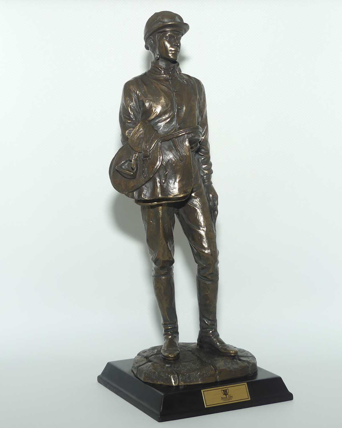 Decorator Cold Cast Bronze on wooden base | Race Day Jockey