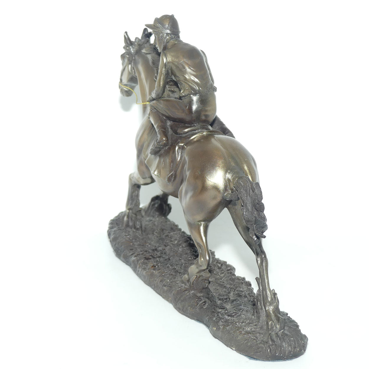 Decorator Cold Cast Bronze Jockey on Racehorse