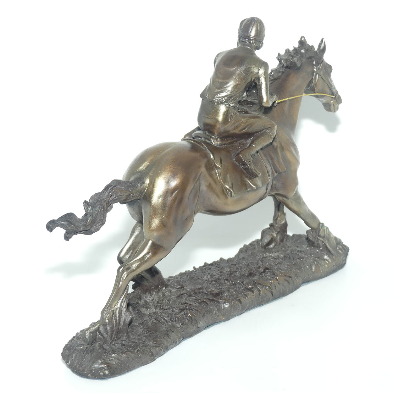 Decorator Cold Cast Bronze Jockey on Racehorse