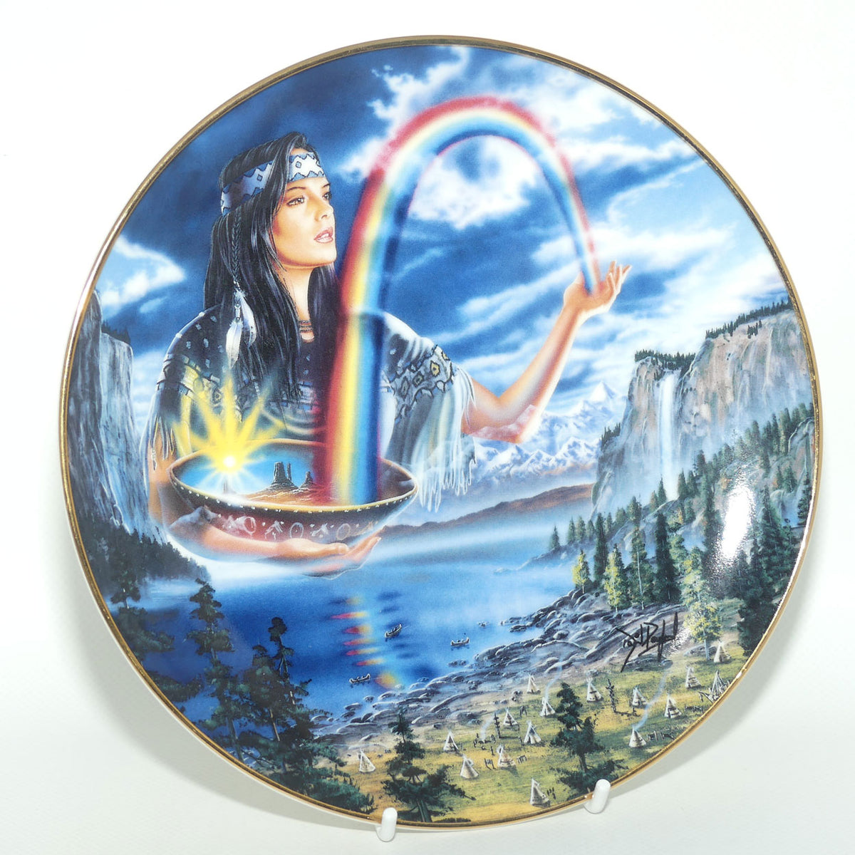Royal Doulton Native American Indian plate by David Penfound | Rainbow Maiden