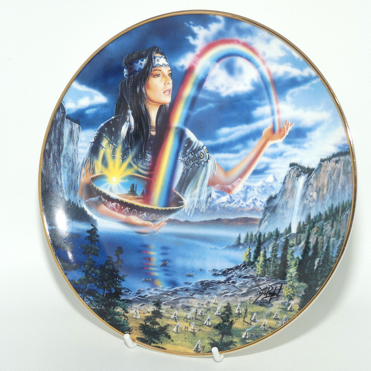 Royal Doulton Native American Indian plate by David Penfound | Rainbow Maiden