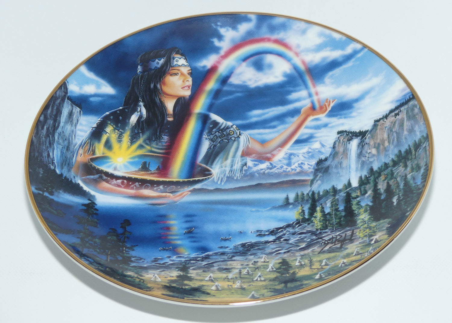 Royal Doulton Native American Indian plate by David Penfound | Rainbow Maiden