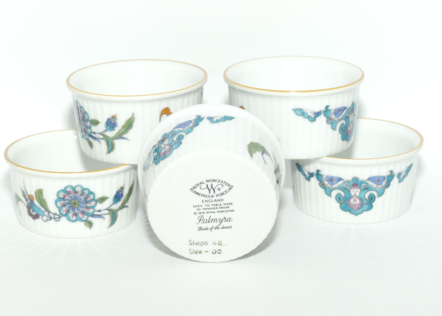 Royal Worcester set of 6 Floral ramekins