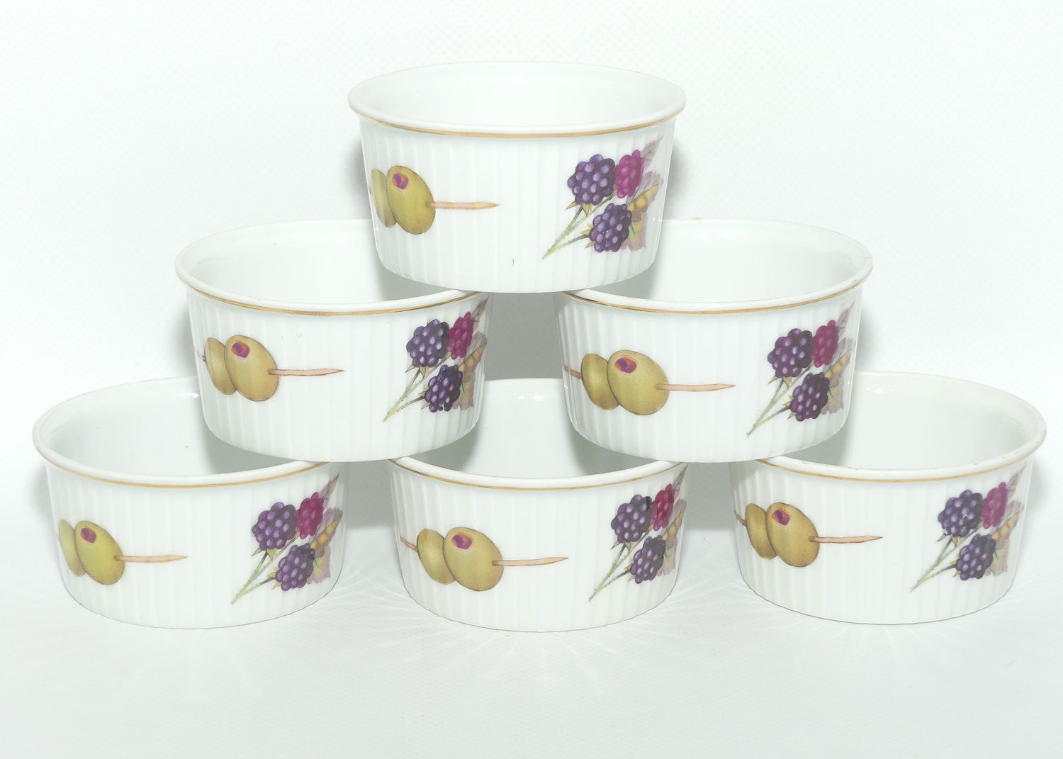 Royal Worcester set of 6 Fruit ramekins | Evesham pattern | original packaging