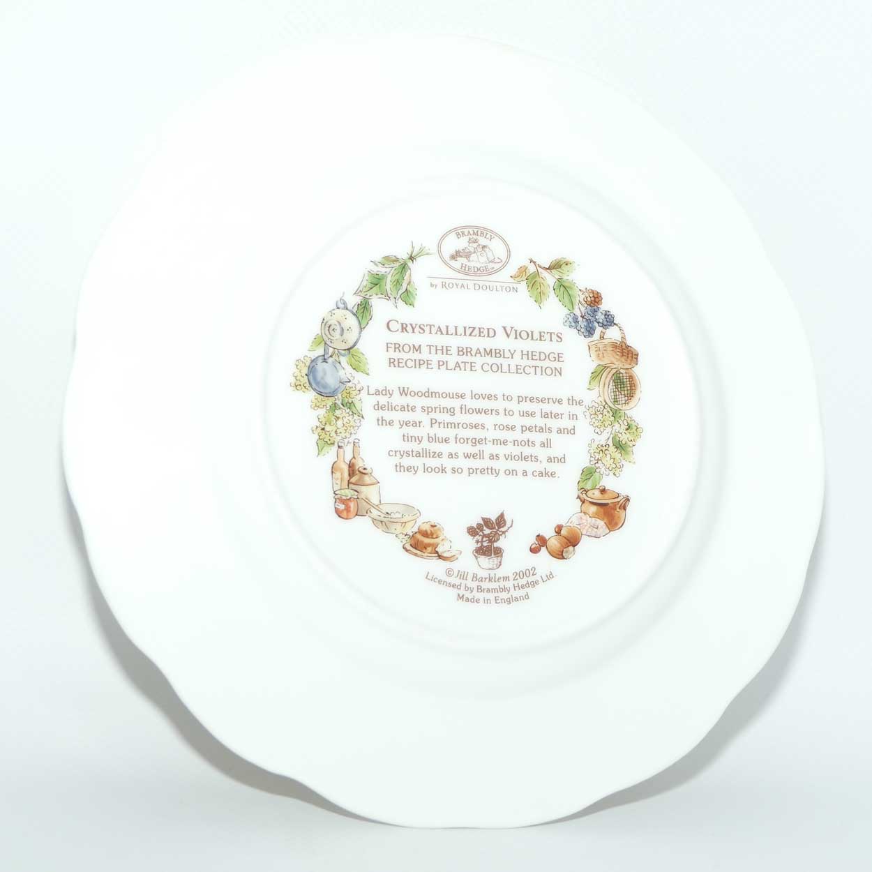 Royal Doulton Brambly Hedge Giftware | Recipe Plate Collection | Crystallized Violets | #1 | 20cm | boxed