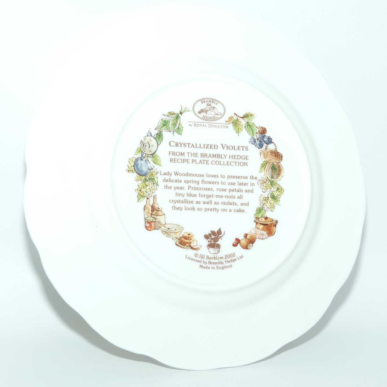 Royal Doulton Brambly Hedge Giftware | Recipe Plate Collection | Crystallized Violets | #2 | 20cm | boxed