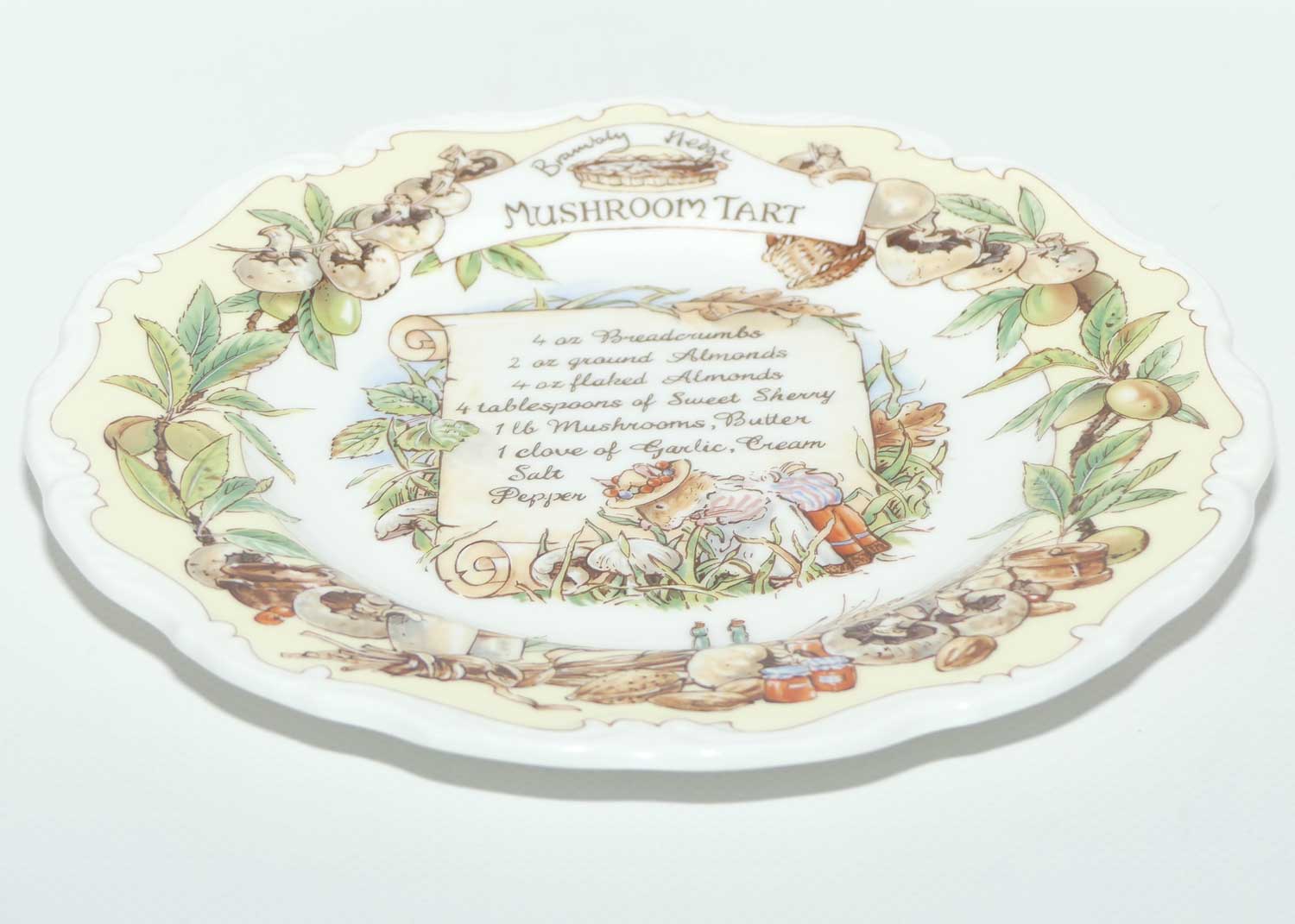 Royal Doulton Brambly Hedge Giftware | Recipe Plate Collection | Mushroom Tart | 20cm | boxed