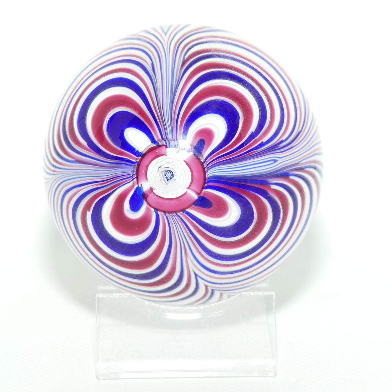 John Deacons Scotland Red White and Blue Marbrie paperweight #1