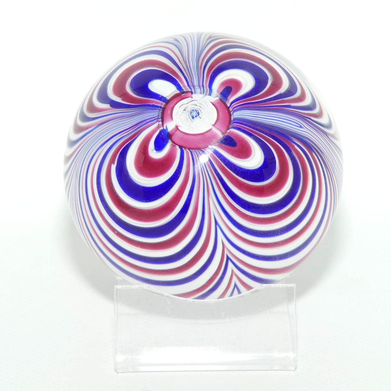 John Deacons Scotland Red White and Blue Marbrie paperweight #1