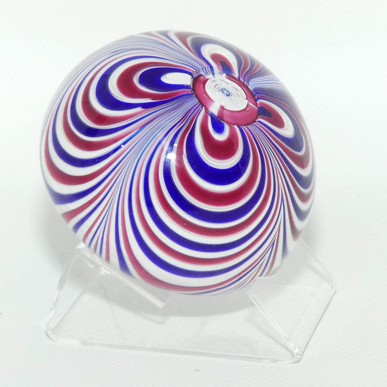 John Deacons Scotland Red White and Blue Marbrie paperweight #1