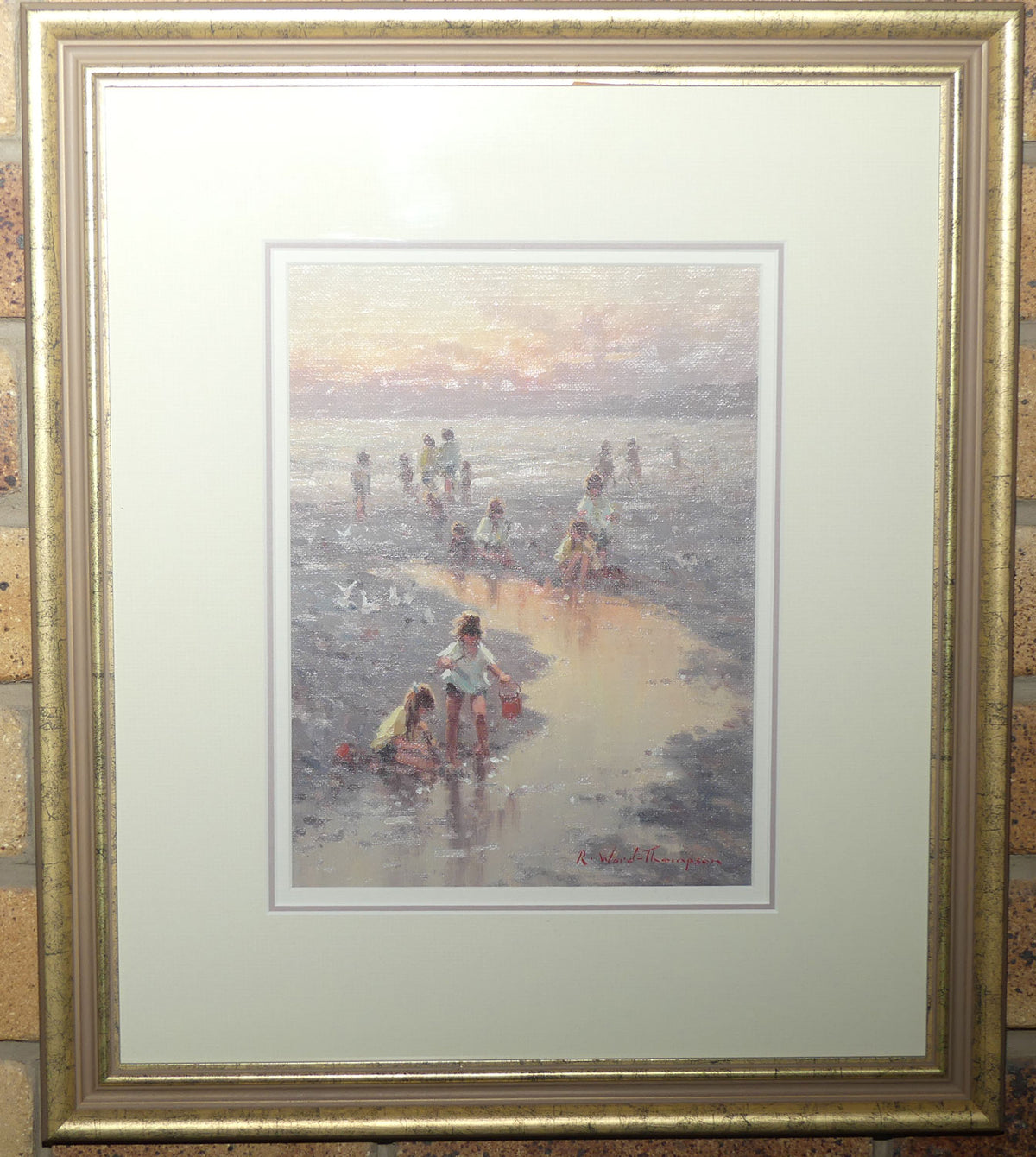 Original Oil on Board under Glass | Gilt Framed | The Red Bucket | by Ramon Ward-Thompson