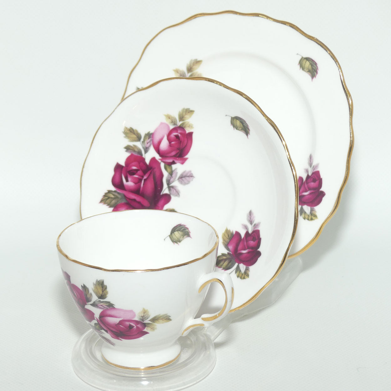 Royal Vale Bone China Red Rose trio