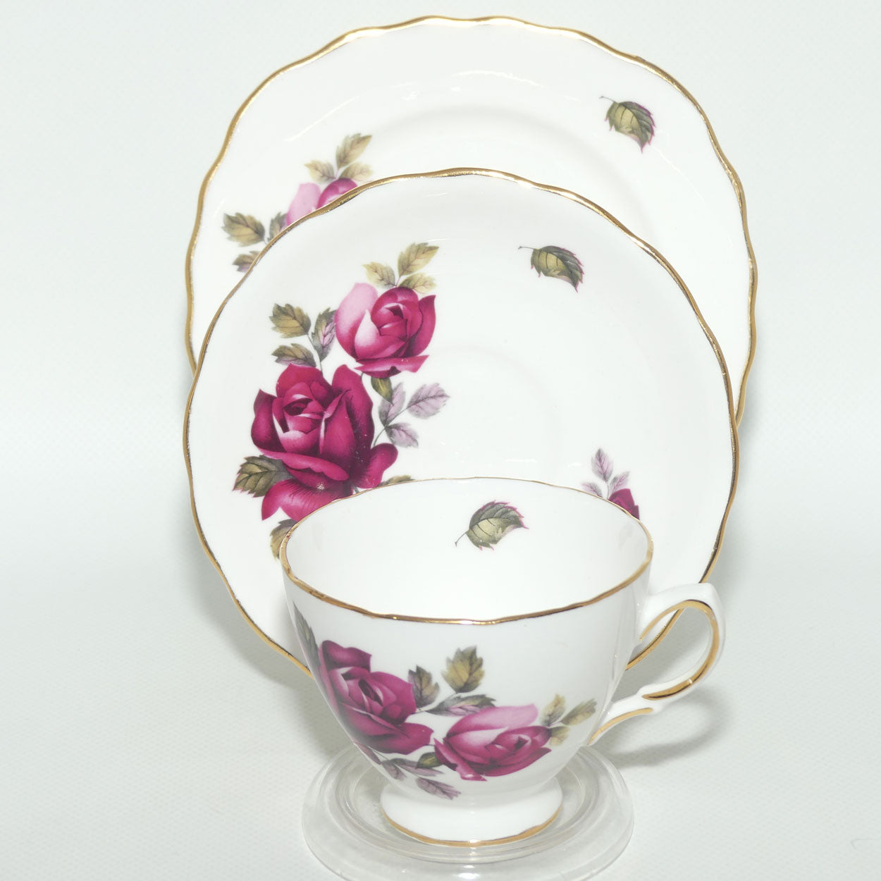 Royal Vale Bone China Red Rose trio