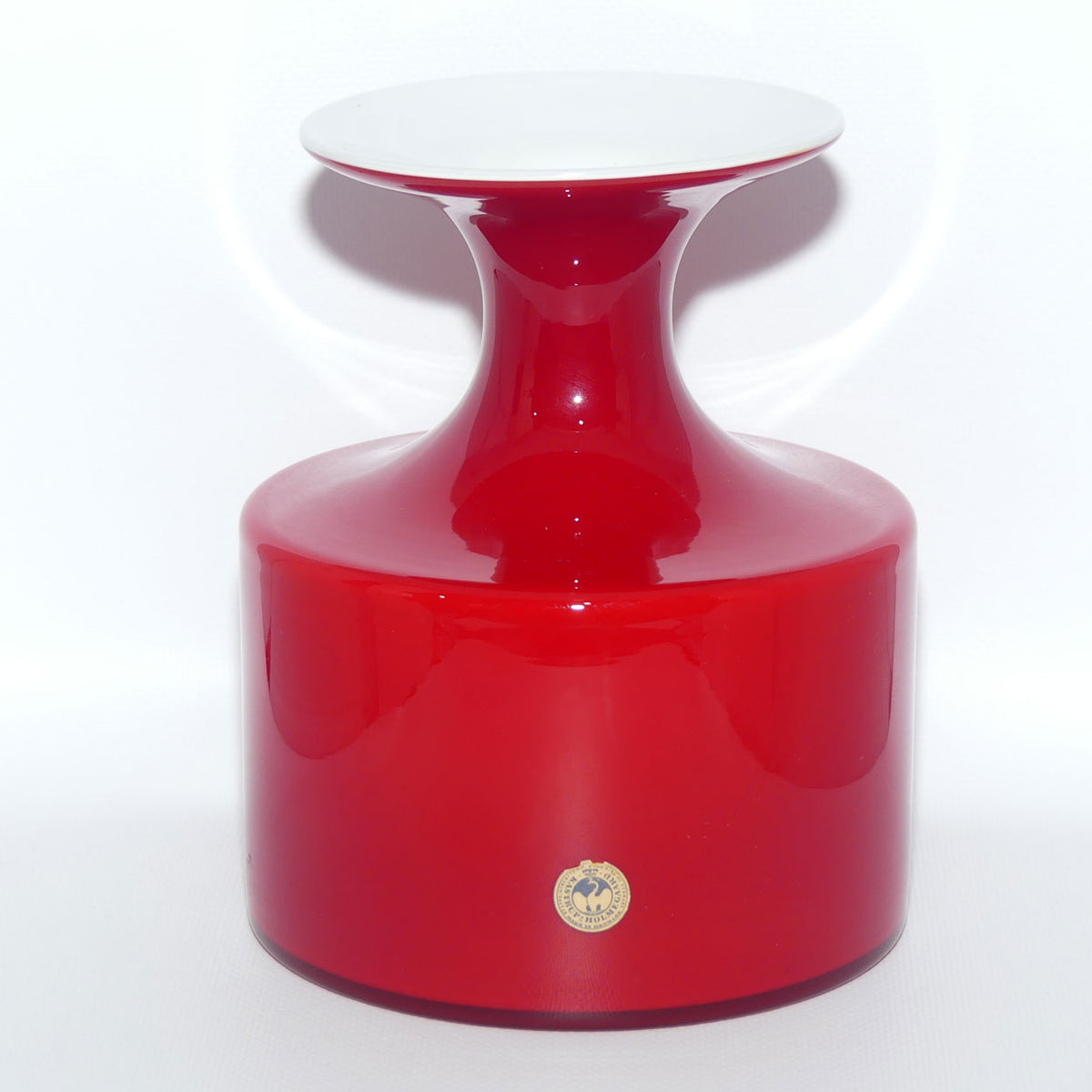 superb Mid Century Holmegaard Glass vase | Red Carnaby | designed by Per Lütken