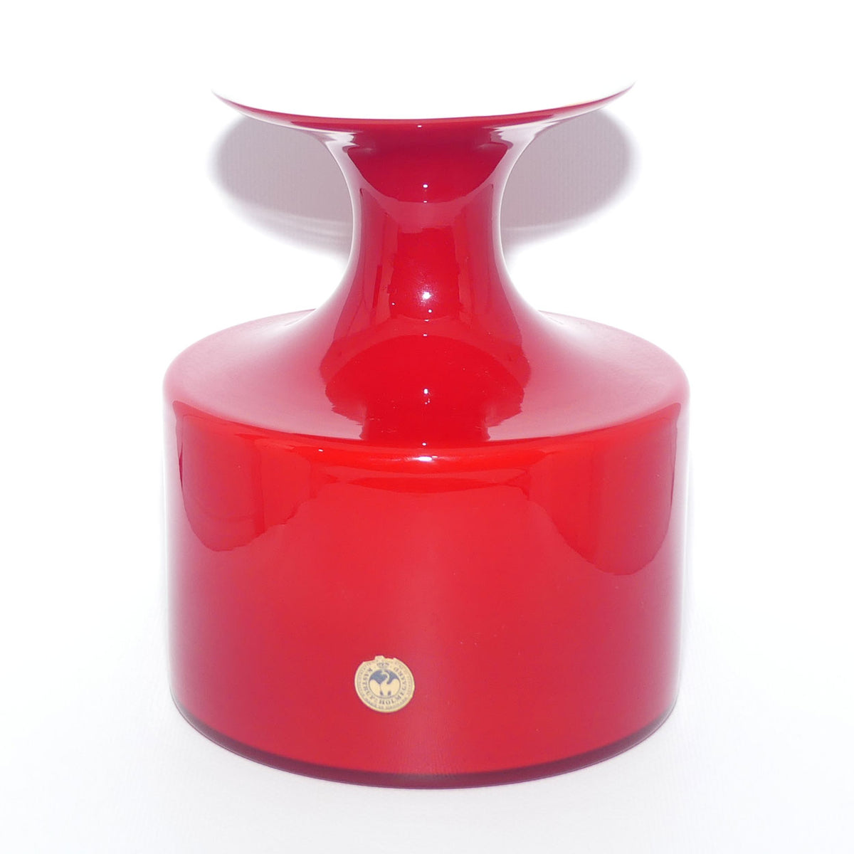 superb Mid Century Holmegaard Glass vase | Red Carnaby | designed by Per Lütken