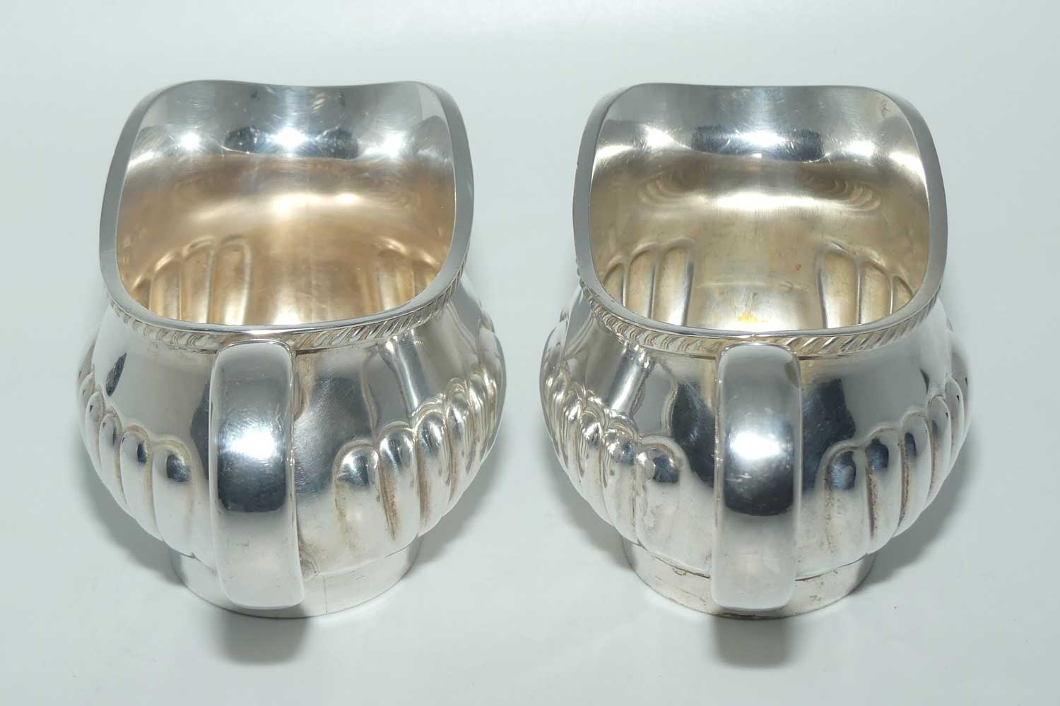 Reed and Barton Silver Plated pair of creamers | Gadrooned design | Shape 2922