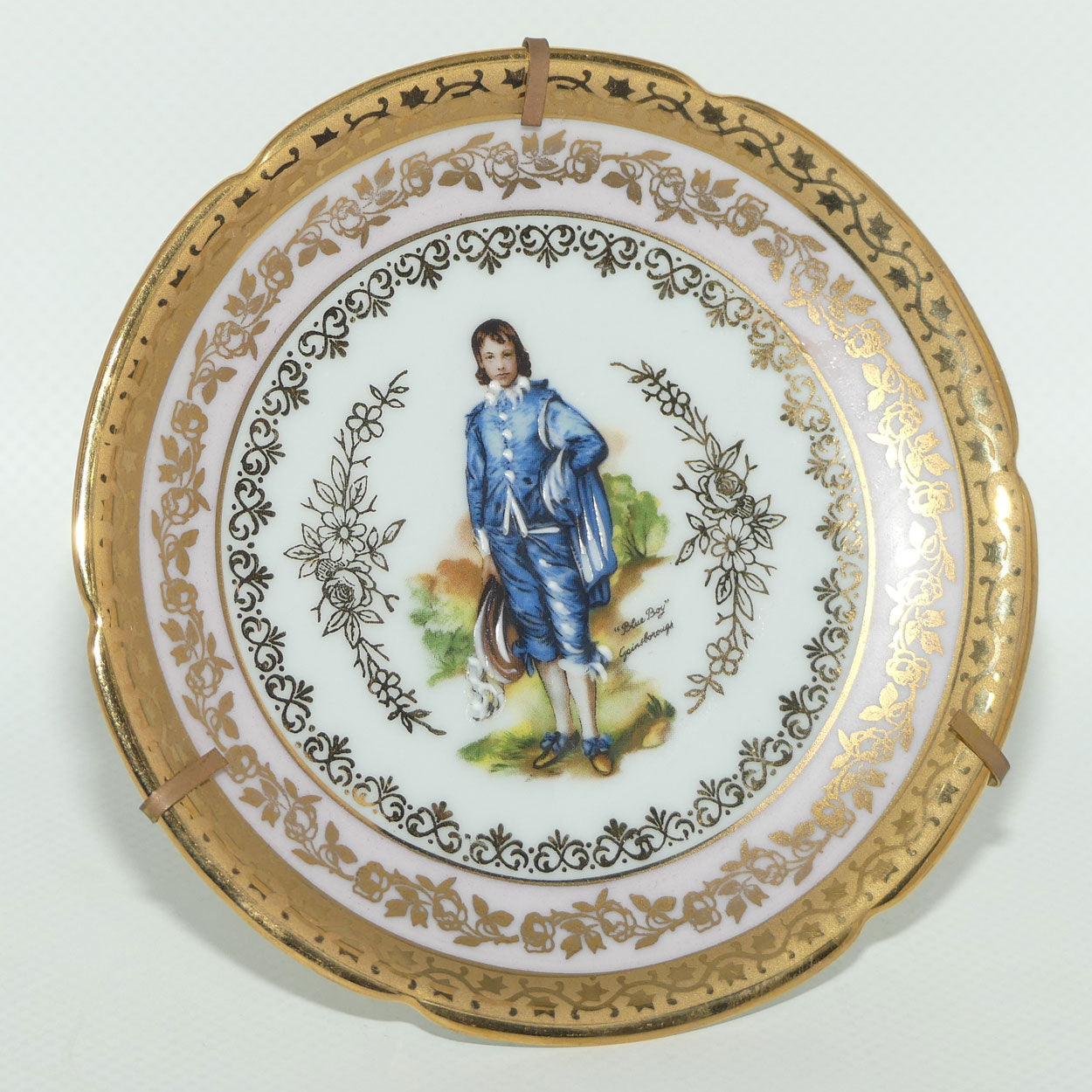 Limoges France Blue Boy Gainsborough plate | Coloured Scene | 11.5cm wide
