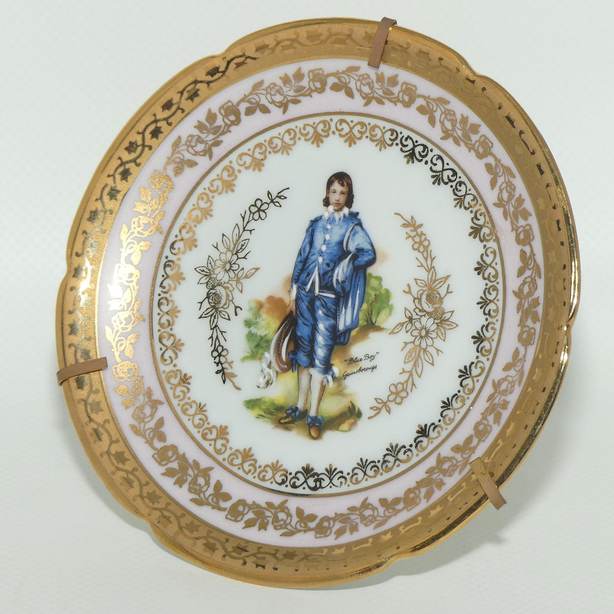 Limoges France Blue Boy Gainsborough plate | Coloured Scene | 11.5cm wide