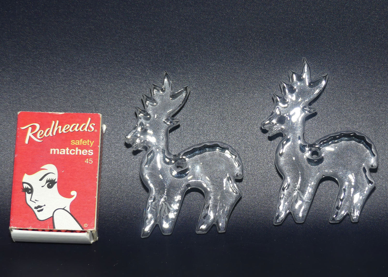 Royal Doulton Crystal Christmas Tree ornament | Two Reindeers | Boxed