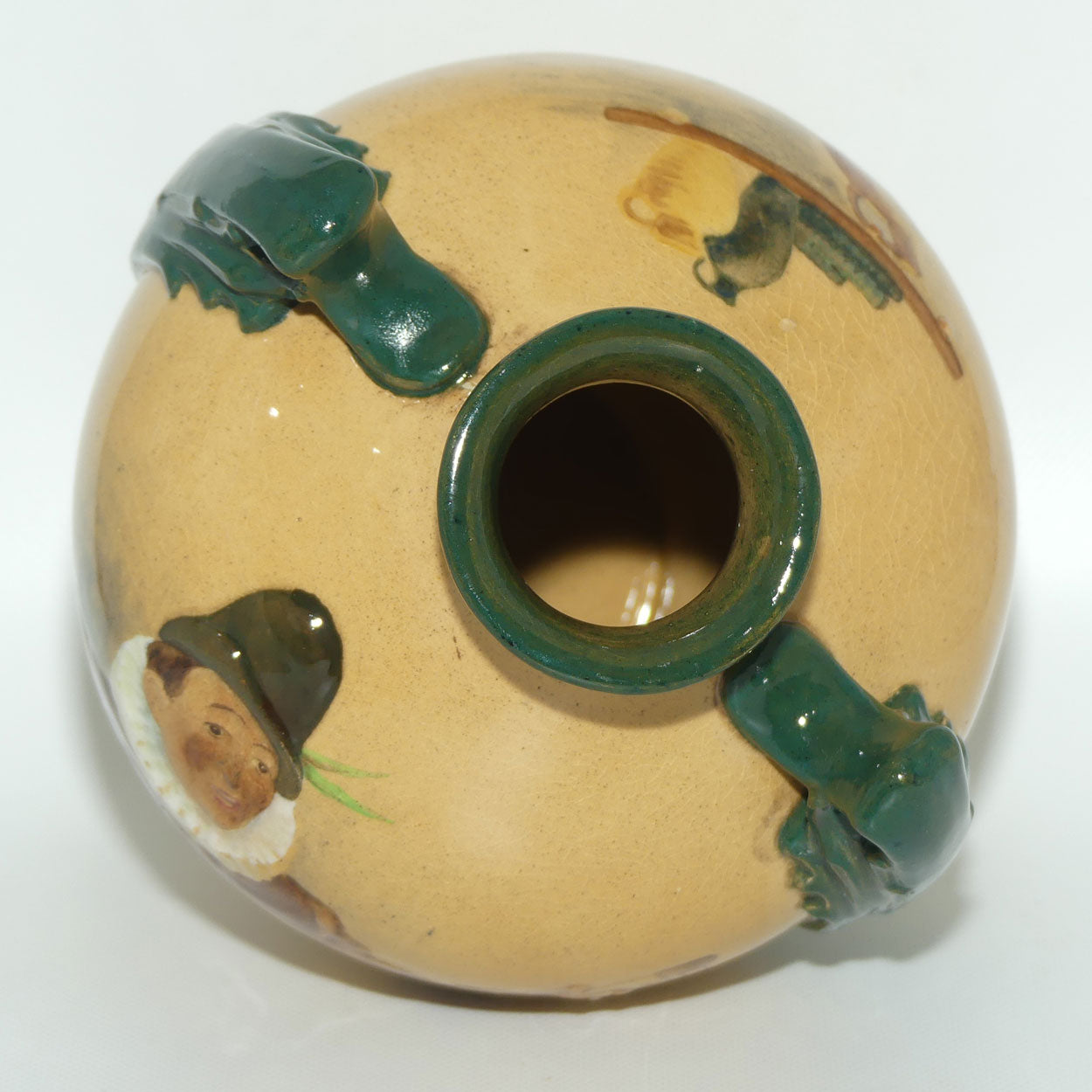 Royal Doulton Rembrandt ware low relief Minstrel vase by Noke