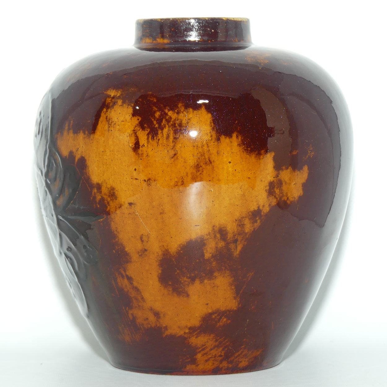 Doulton Burslem Rembrandt Ware Low Relief Holbien Glaze vase