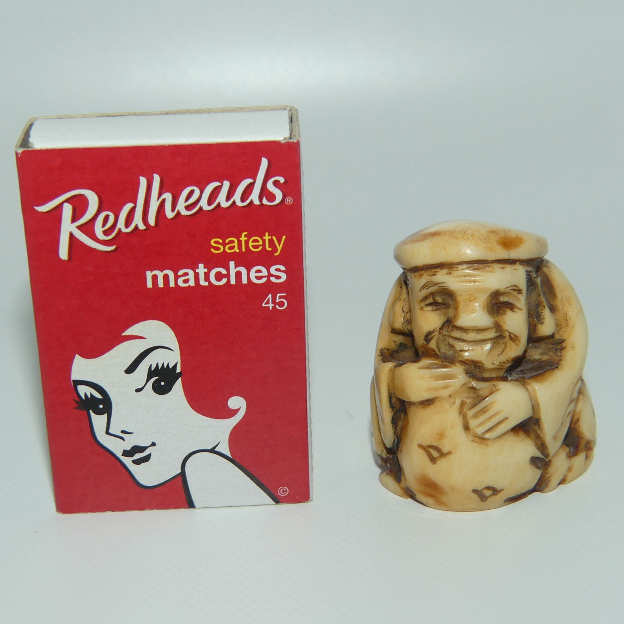 Vintage Japanese Carved Resin Netsuke | Man with Sack