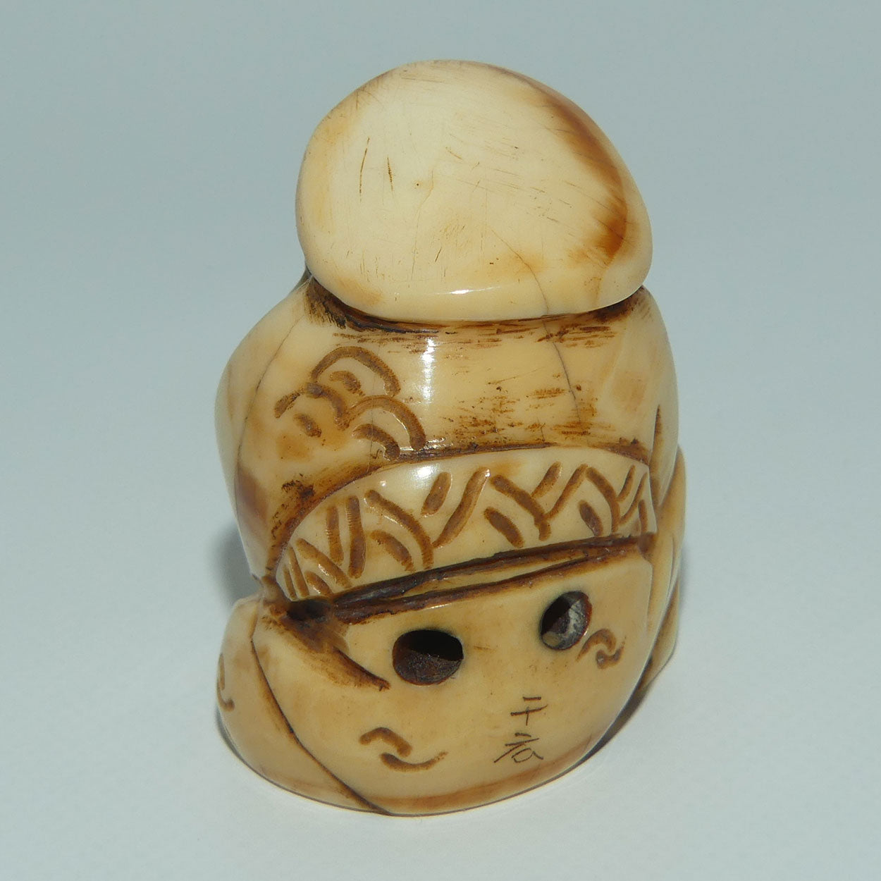 Vintage Japanese Carved Resin Netsuke | Man with Sack