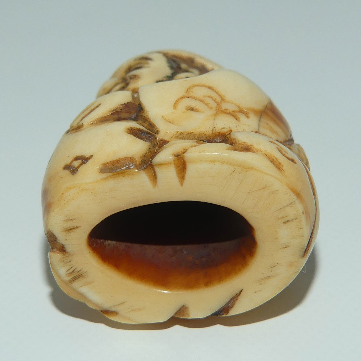 Vintage Japanese Carved Resin Netsuke | Man with Sack