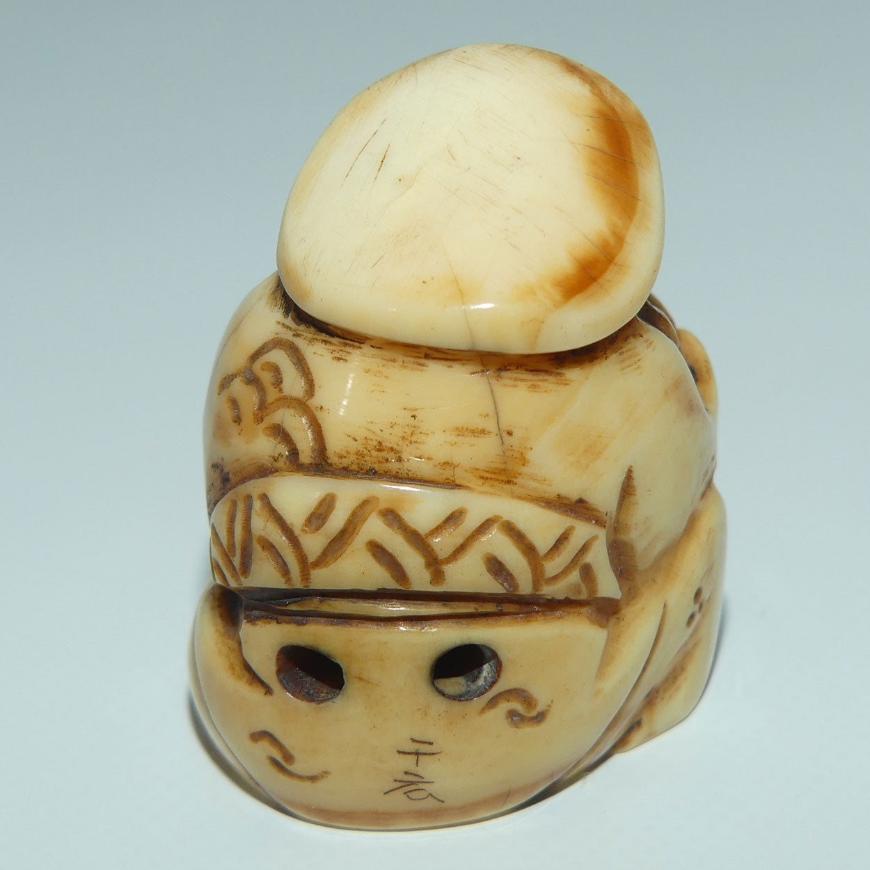 Vintage Japanese Carved Resin Netsuke | Man with Sack