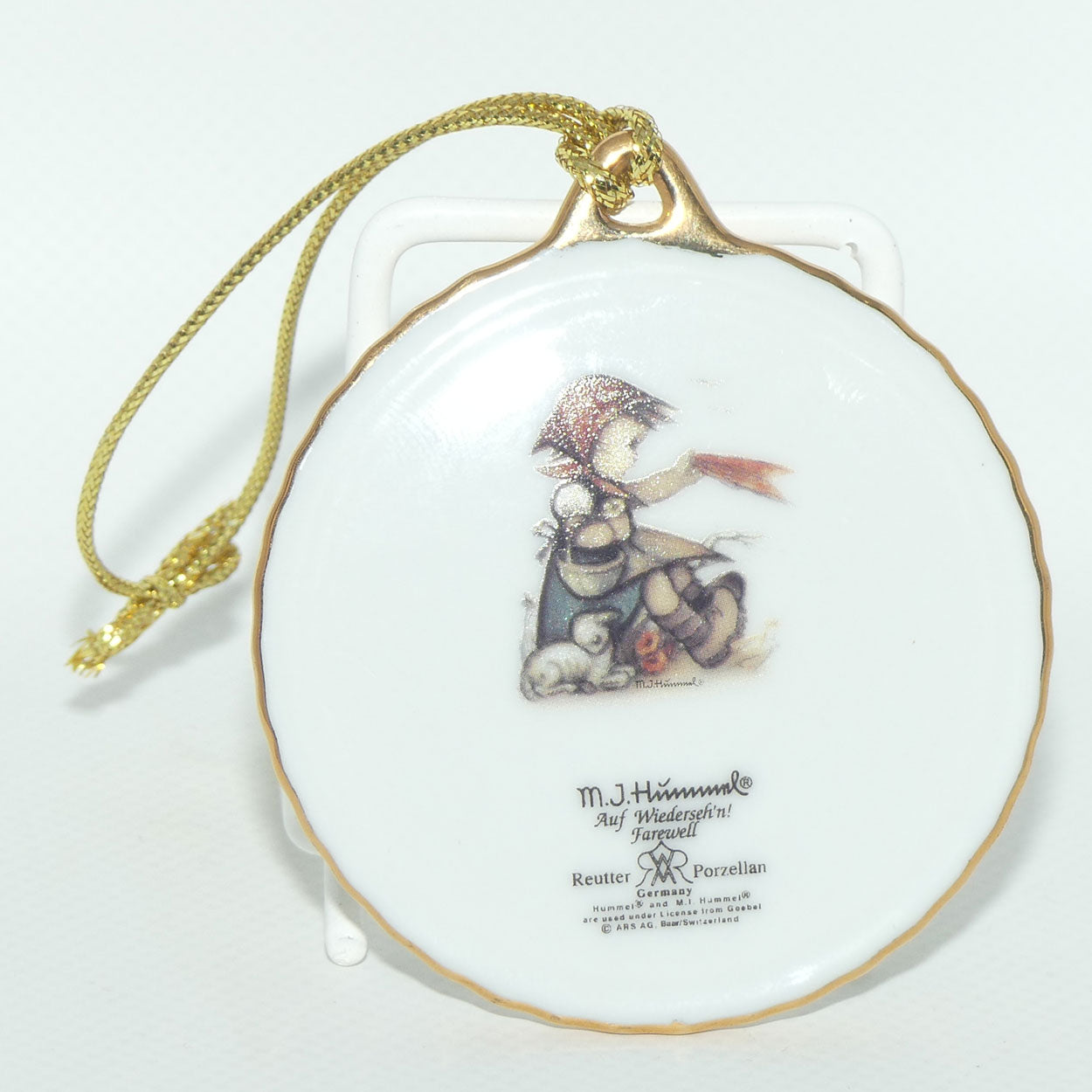 Reutter Porzellan MI Hummel Christmas Tree ornament | Auf Weiderseh'n | Farewell | boxed | #1