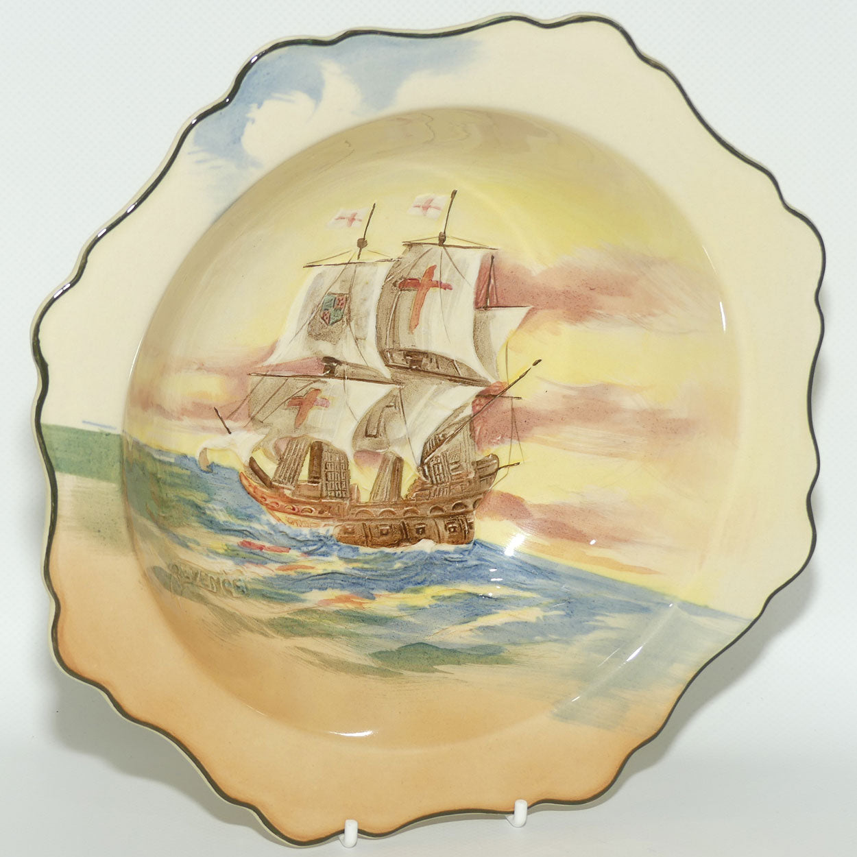 Royal Doulton Famous Ships series | The Revenge unusual octagonal bowl D5957 | #2