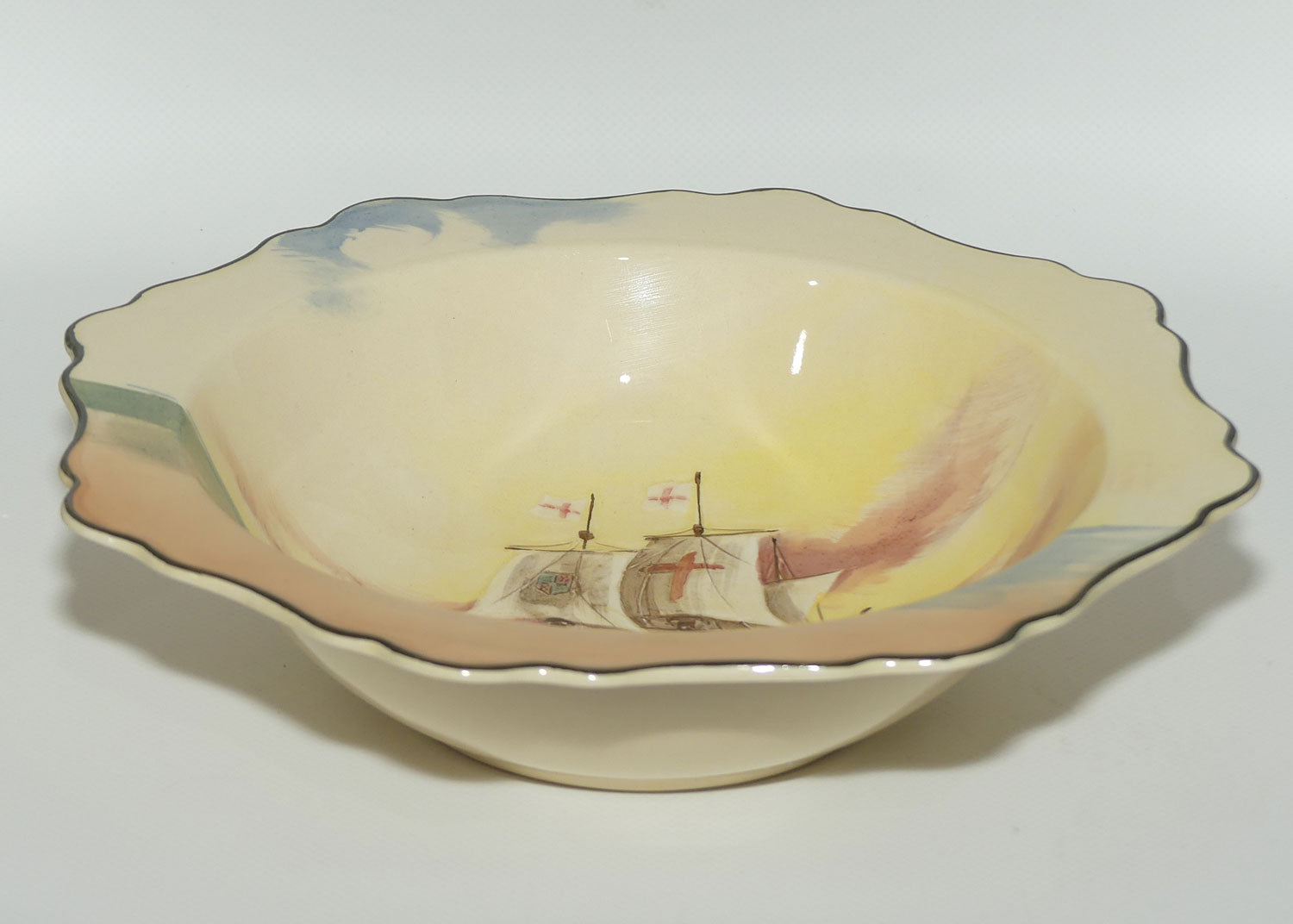 Royal Doulton Famous Ships series | The Revenge unusual octagonal bowl D5957 | #2