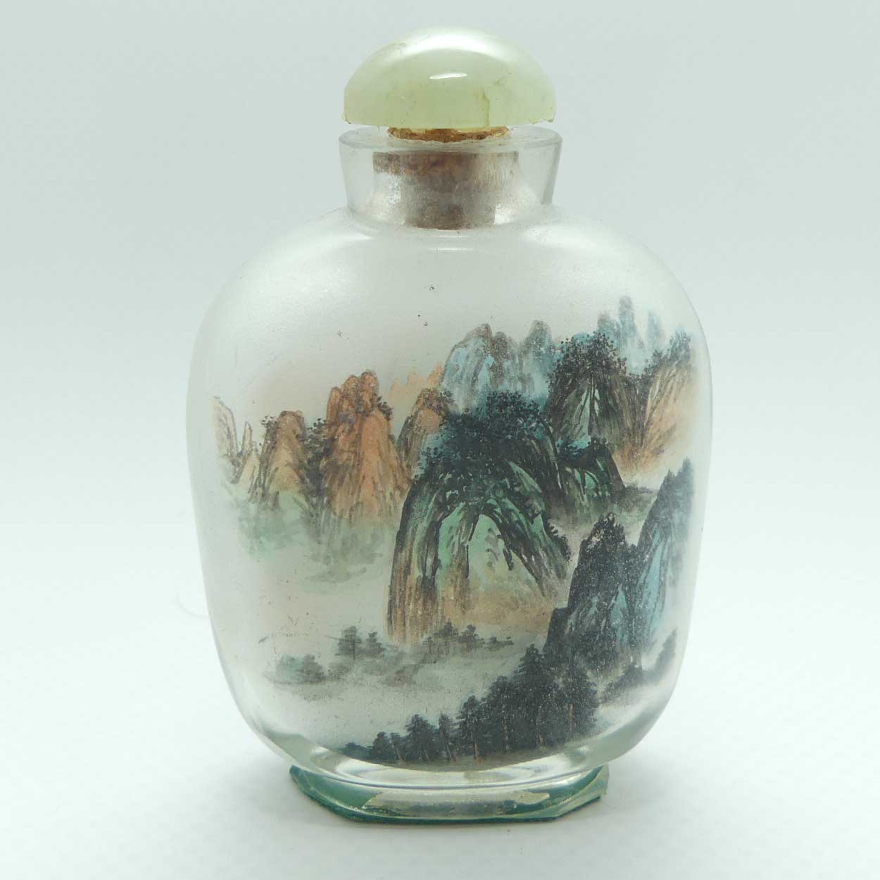Reverse Painted inside Glass Snuff Bottle | Landscape scenes