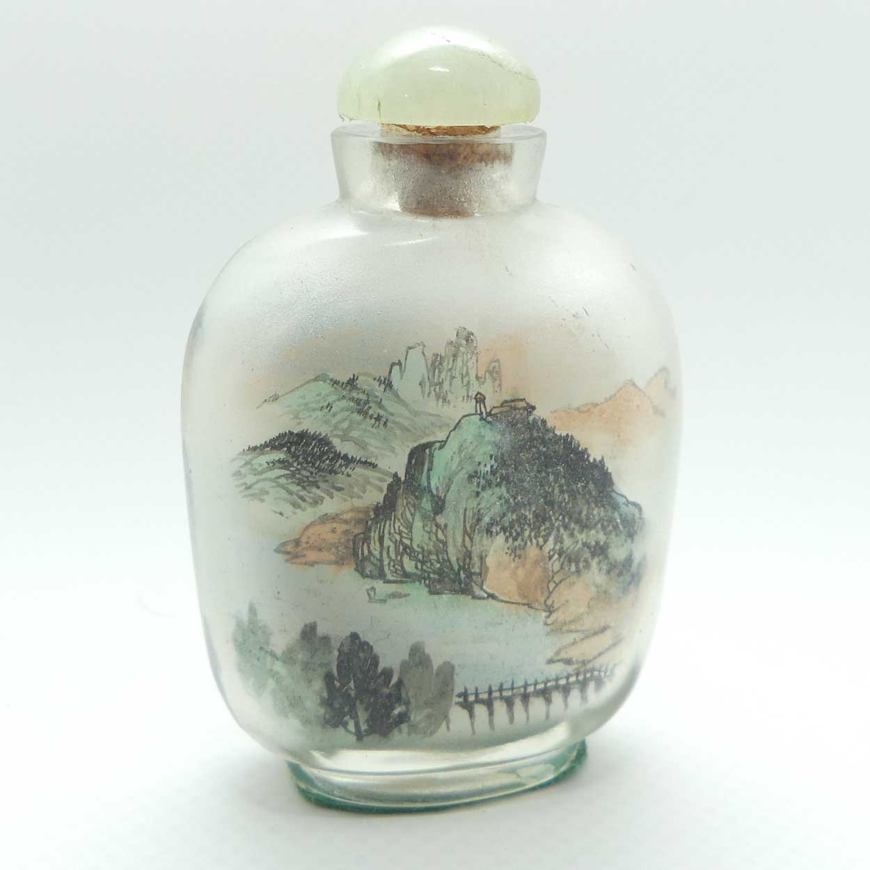 Reverse Painted inside Glass Snuff Bottle | Landscape scenes
