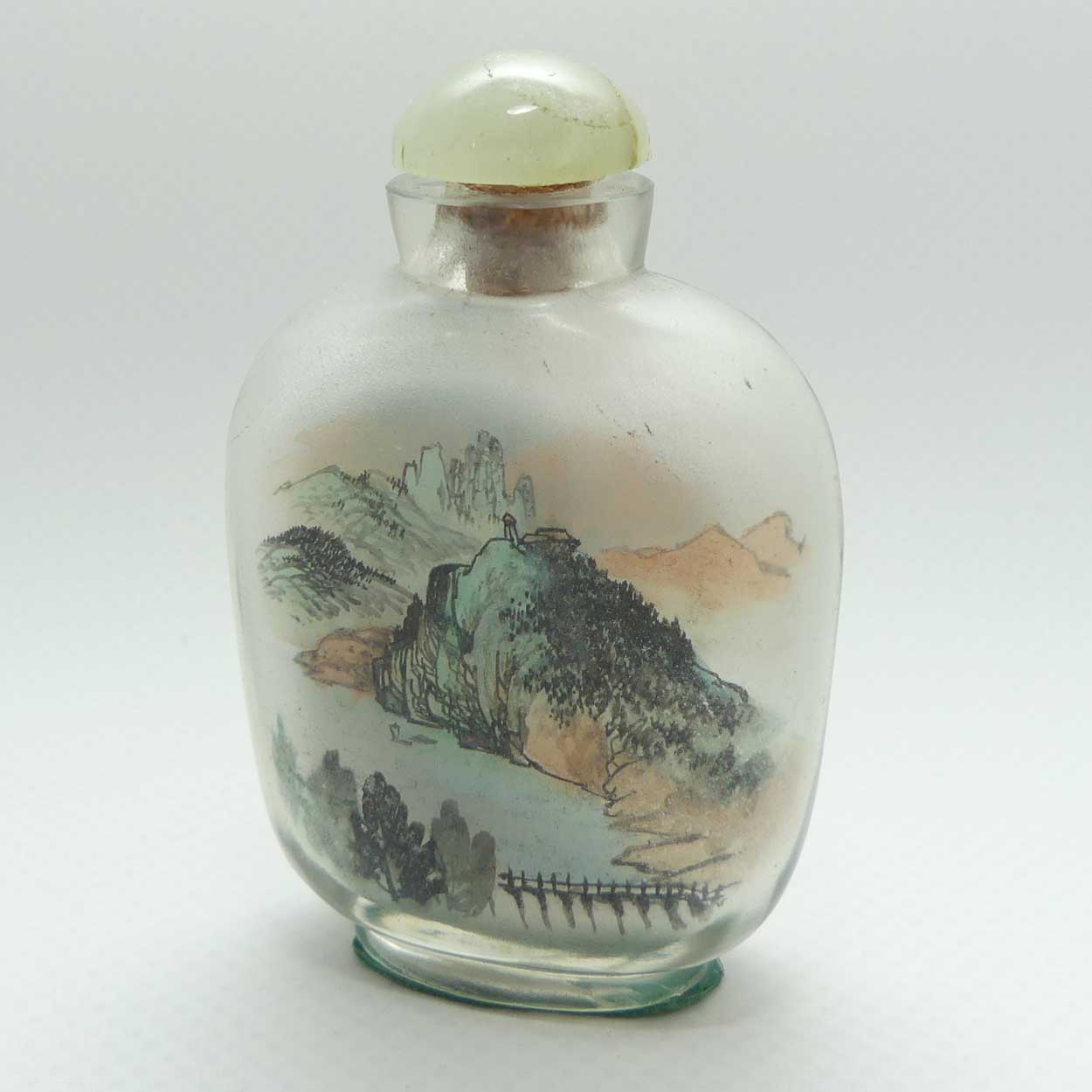 Reverse Painted inside Glass Snuff Bottle | Landscape scenes