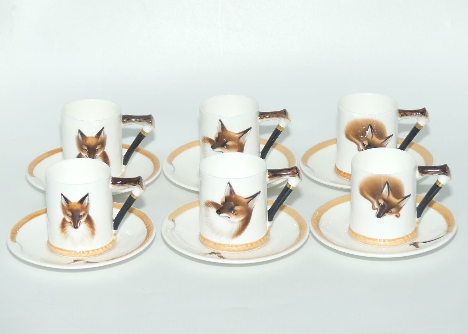 Royal Doulton Reynard the Fox set of 6 coffee demi tasses H4927 | #1