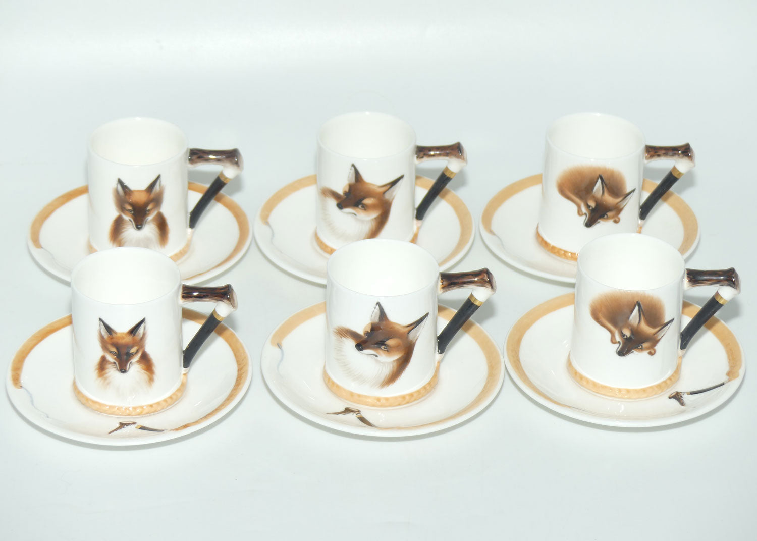 Royal Doulton Reynard the Fox set of 6 coffee demi tasses H4927 | #1