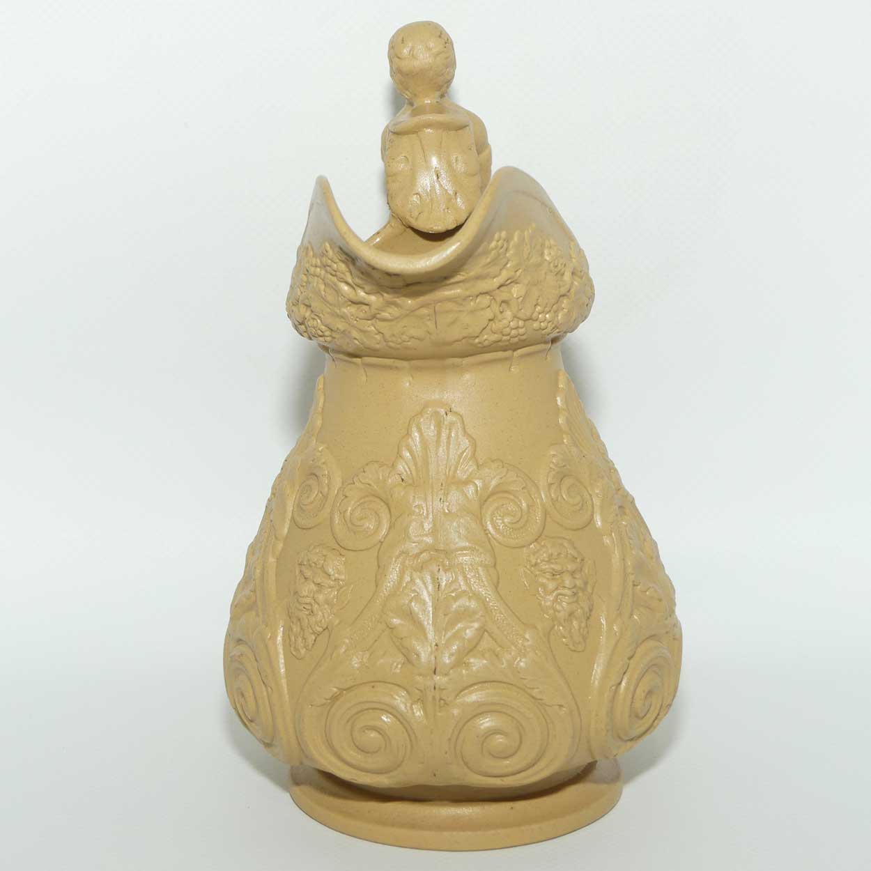 Antique William Ridgway English Drabware Bacchus & Pan Jug | c.1830