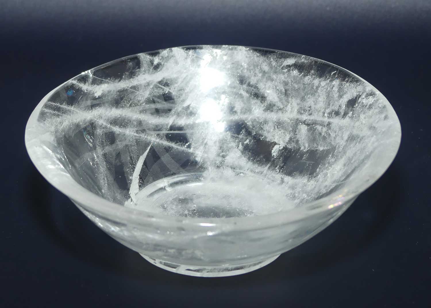 Mid 20th Century Chinese Rock Crystal bowl on wooden stand