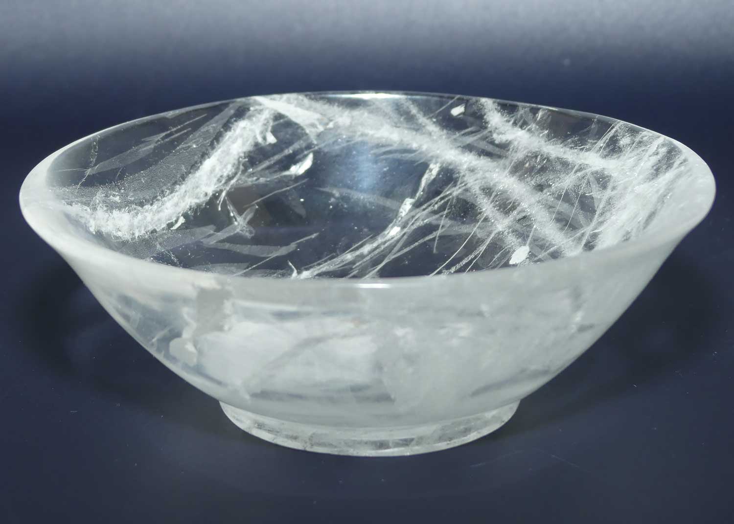 Mid 20th Century Chinese Rock Crystal bowl on wooden stand