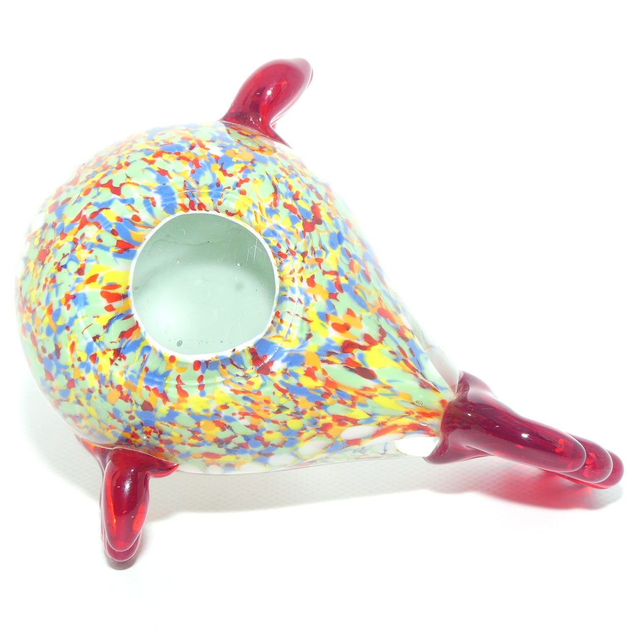 Vintage Heavy Art Glass Rooster figure | 15cm tall