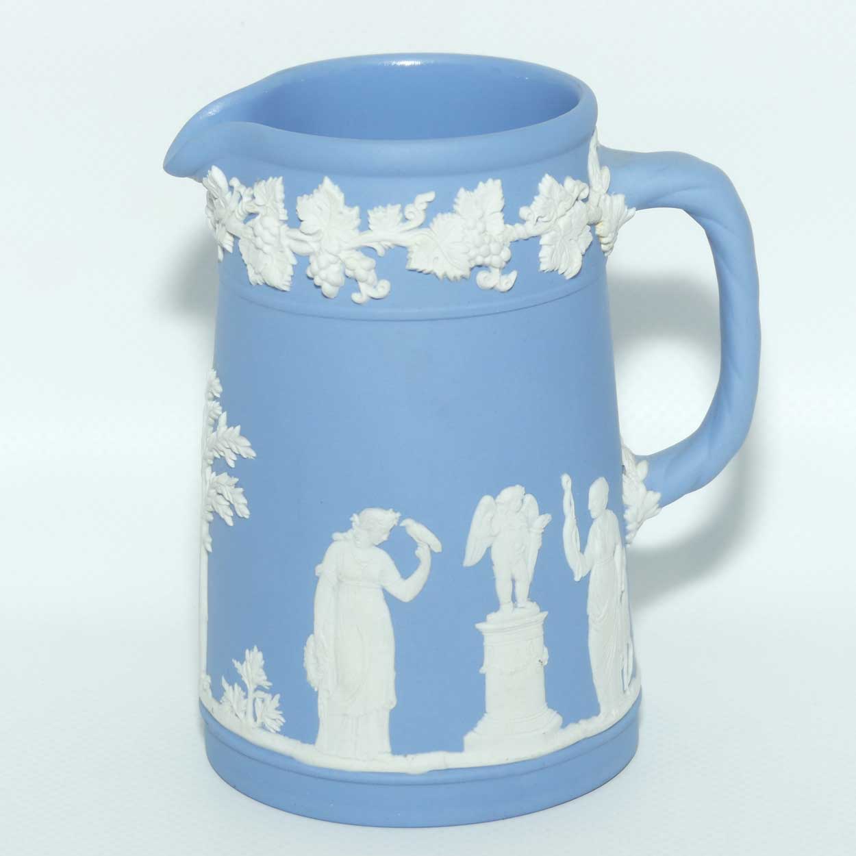 Wedgwood Jasper | White on Pale Blue milk jug with rope twist handle