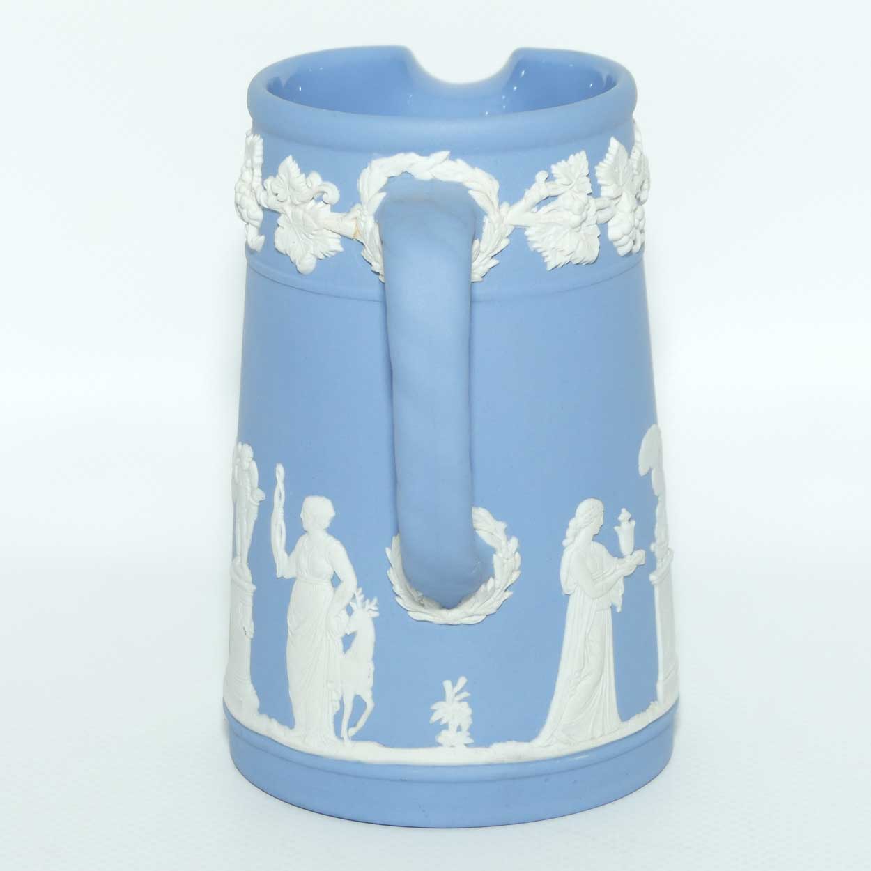 Wedgwood Jasper | White on Pale Blue milk jug with rope twist handle