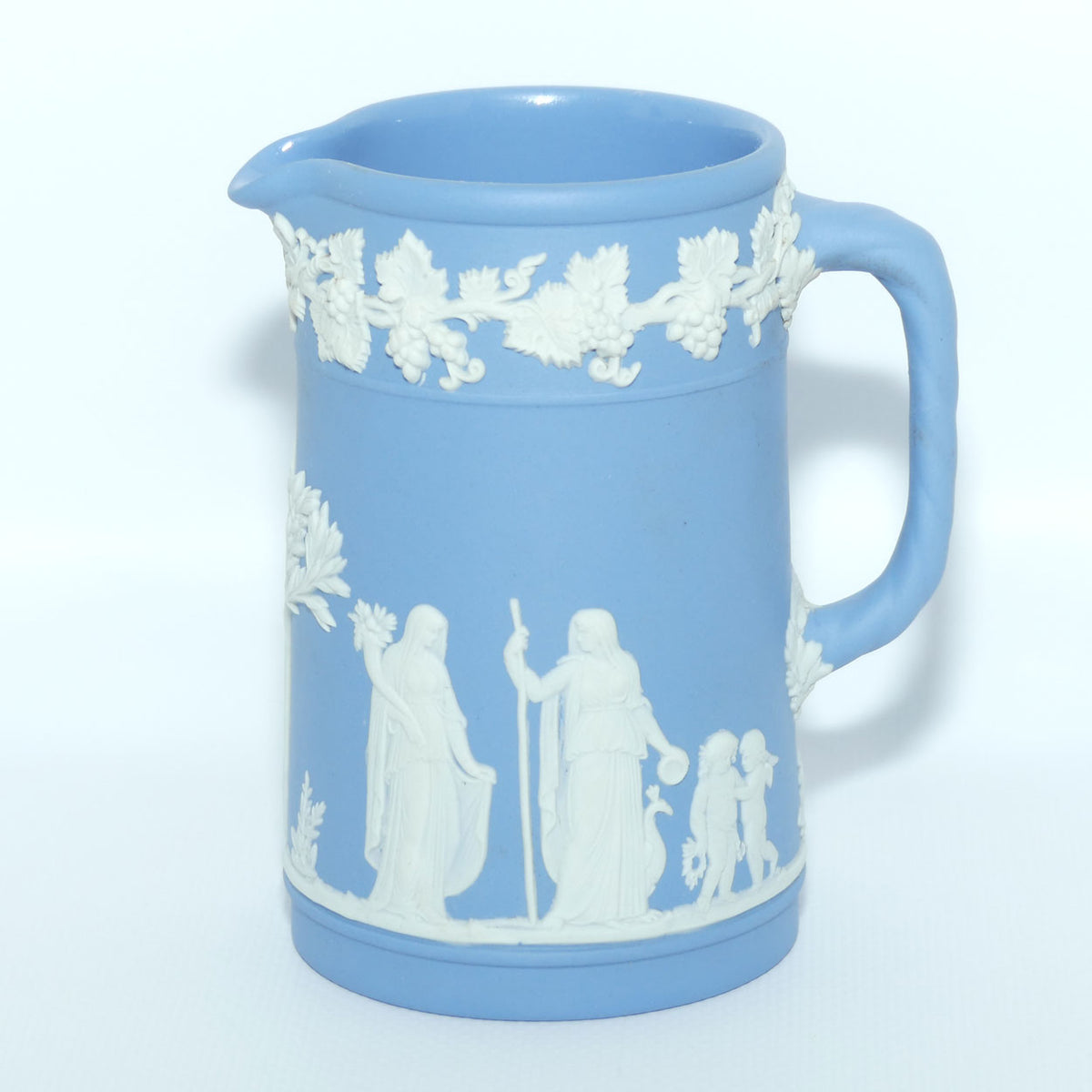 Wedgwood Jasper | White on Pale Blue milk jug with rope twist handle | #2