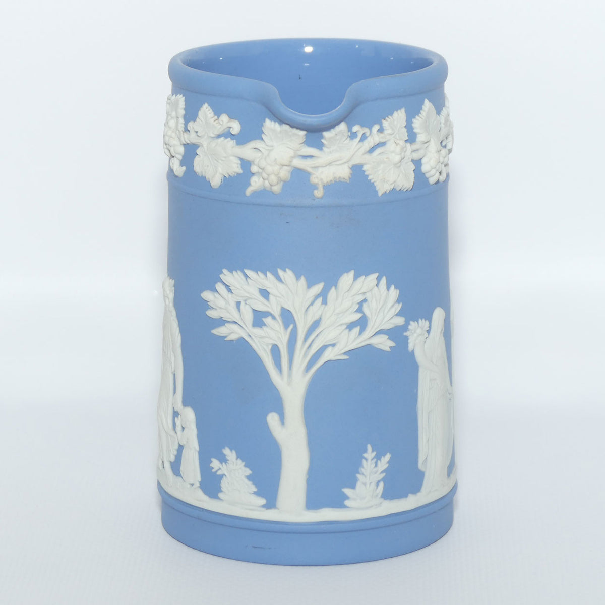 Wedgwood Jasper | White on Pale Blue milk jug with rope twist handle | #2