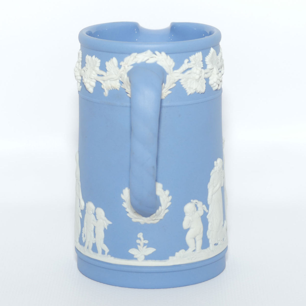 Wedgwood Jasper | White on Pale Blue milk jug with rope twist handle | #2