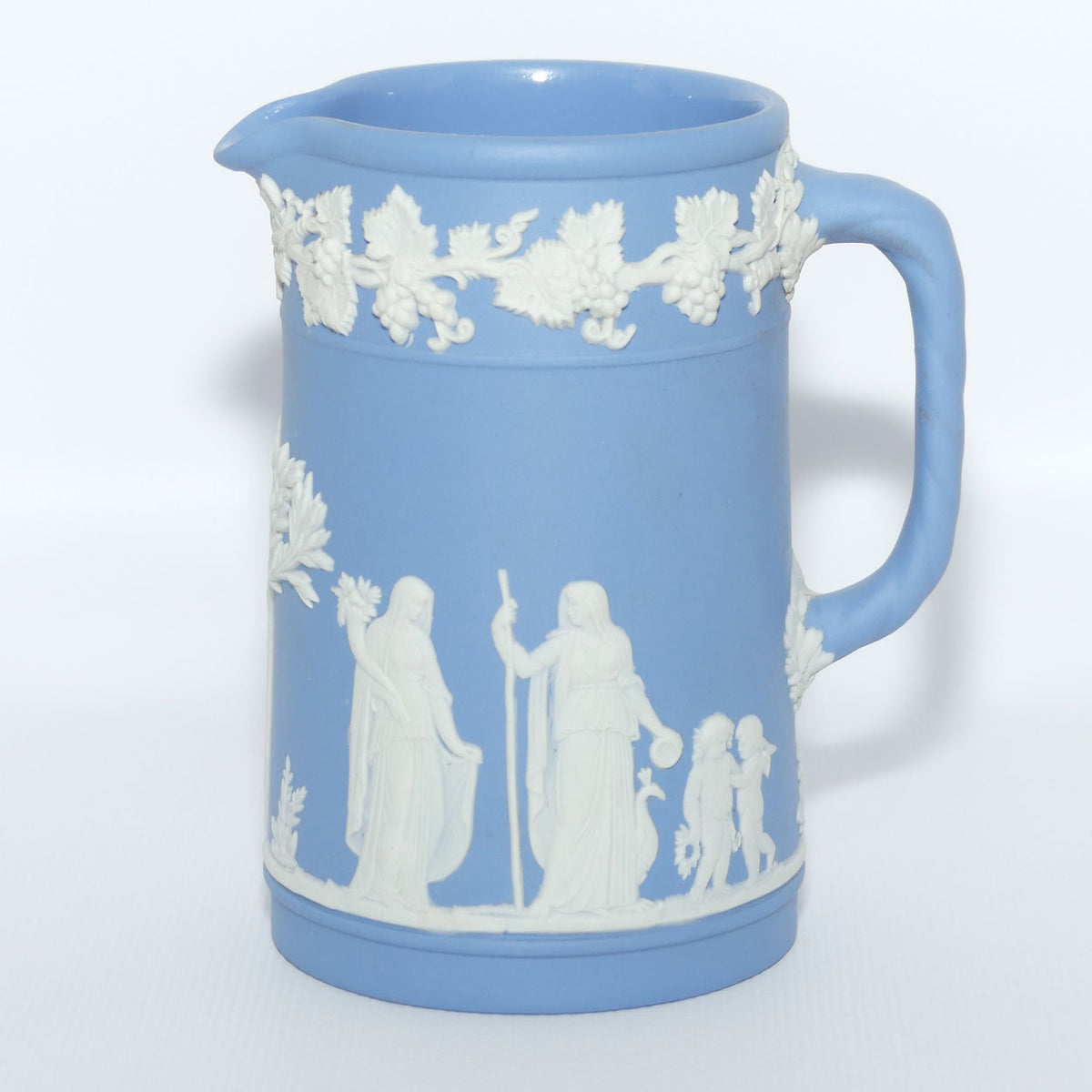 Wedgwood Jasper | White on Pale Blue milk jug with rope twist handle | #2